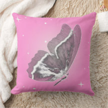 Beautiful Butterfly Pink Square Pillow