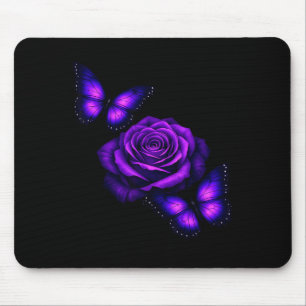 Beautiful butterfly purple rose butterfly lovers mouse mat