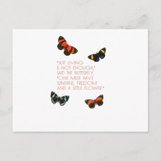 Beautiful Butterfly Quote Postcard