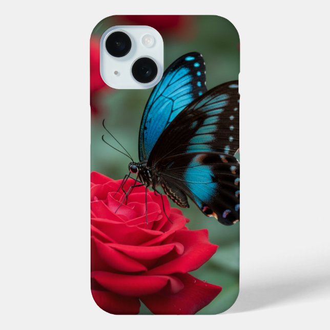 Beautiful Butterfly Red Rose - Case-Mate iPhone Case (Back)