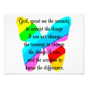 BEAUTIFUL BUTTERFLY SERENITY PRAYER DESIGN PHOTO PRINT