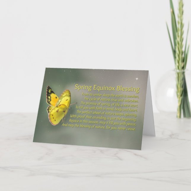 Beautiful Butterfly Spring Equinox, Vernal Equinox Card (Front)