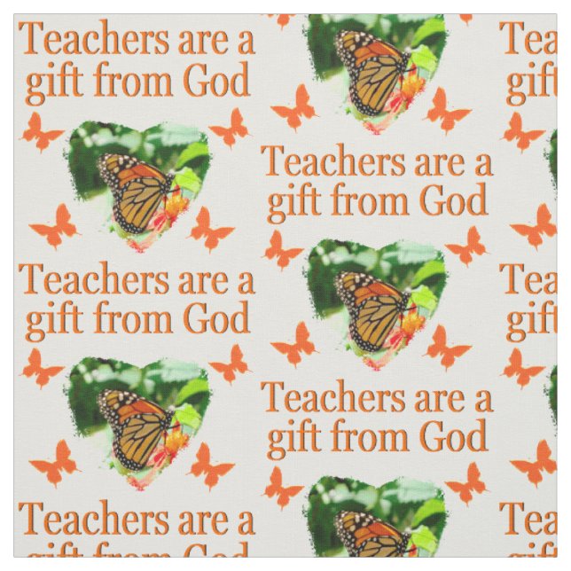 BEAUTIFUL BUTTERFLY TEACHERS PRAYER DESIGN FABRIC (Swatch)