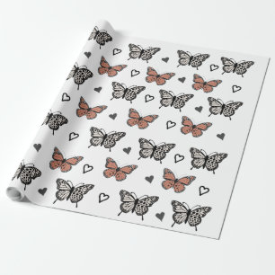 "Beautiful Butterfly-Themed Wrapping Paper.  Paper