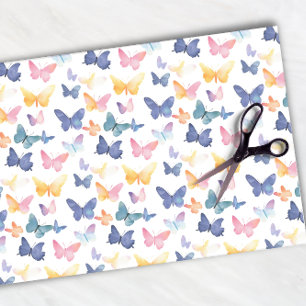 Beautiful Butterfly Watercolor Colourful Pattern Tissue Paper