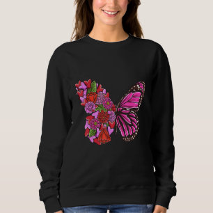 Beautiful Butterfly With Half Flowers For Butterfl Sweatshirt