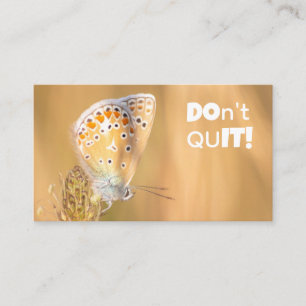 Beautiful butterfly with motivational quote busine business card
