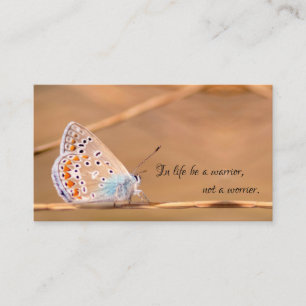 Beautiful butterfly with motivational quote busine business card