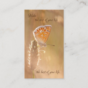 Beautiful butterfly with motivational quote busine business card