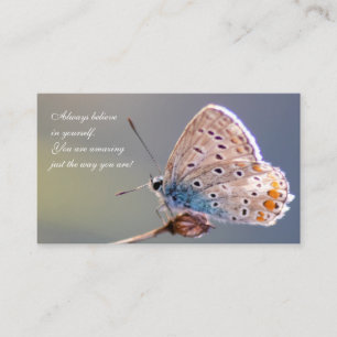 Beautiful butterfly with motivational quote business card