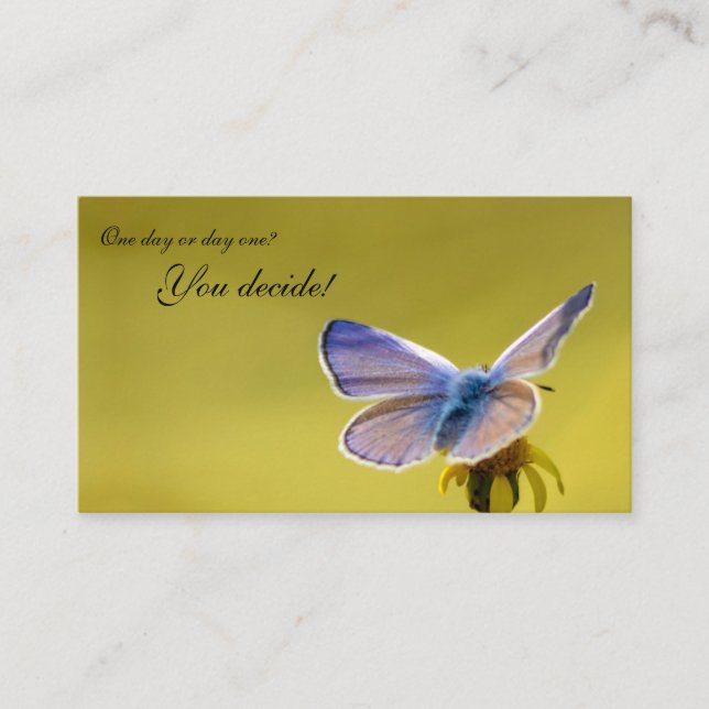 Beautiful butterfly with motivational quote business card (Front)