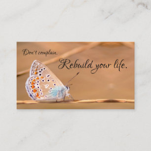 Beautiful butterfly with motivational quote business card