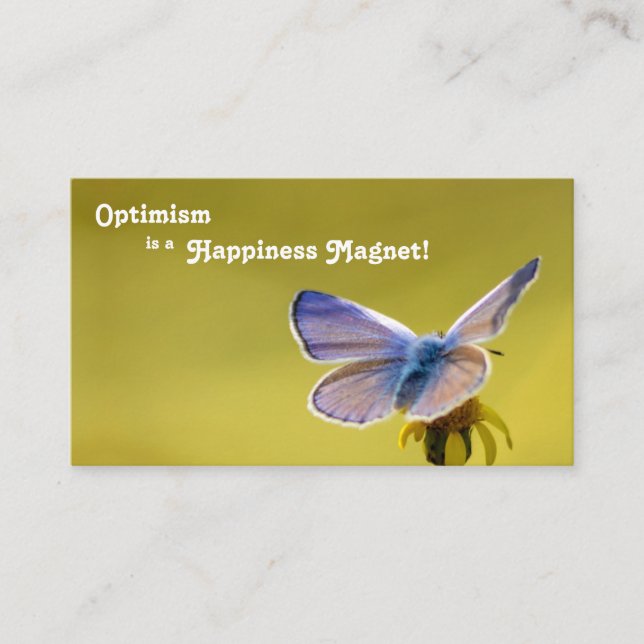 Beautiful butterfly with motivational quote business card (Front)