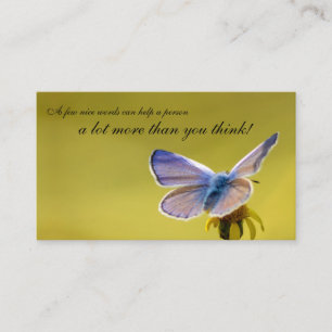 Beautiful butterfly with motivational quote business card