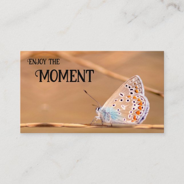 Beautiful butterfly with motivational quote business card (Front)
