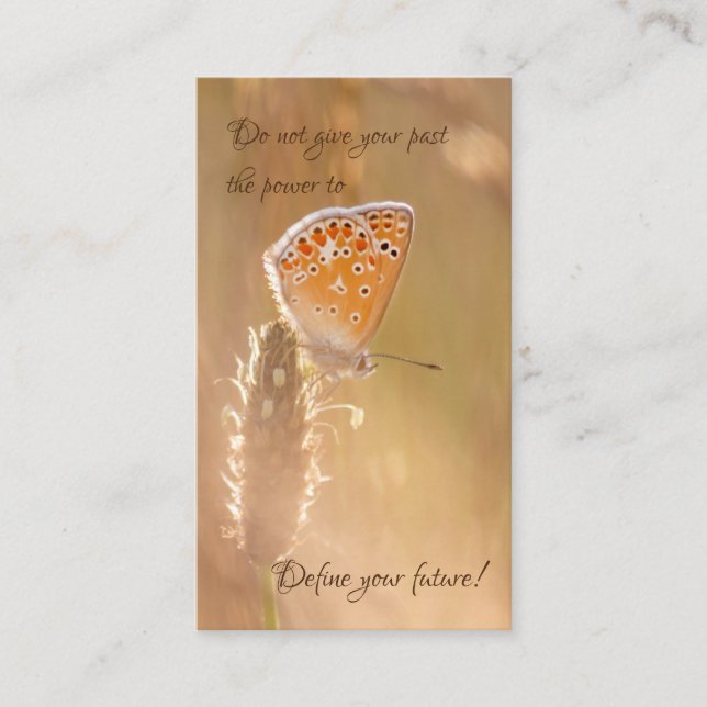 Beautiful butterfly with motivational quote business card (Front)