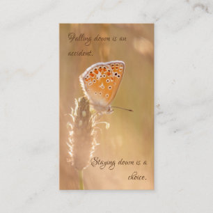 Beautiful butterfly with motivational quote business card