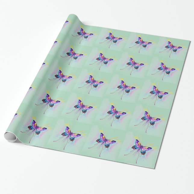 Beautiful Butterfly Wrapping Paper (Unrolled)