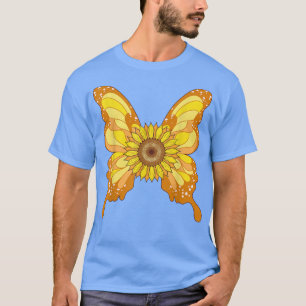 Beautiful Butterfly Yellow Flower Gardener Hippie T-Shirt