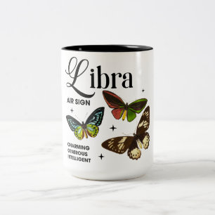 Beautiful Butterfly Zodiac Traits/Libra Two-Tone Coffee Mug