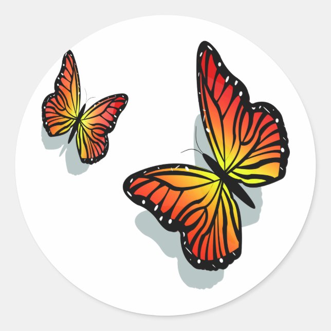 Beautiful Butterfly's Classic Round Sticker (Front)