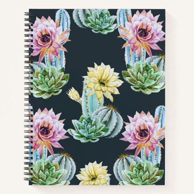 Beautiful Cactus Pattern Notebook (Front)