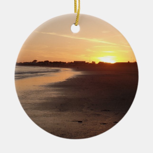 Beautiful California Sunset Beach Ornament (Front)