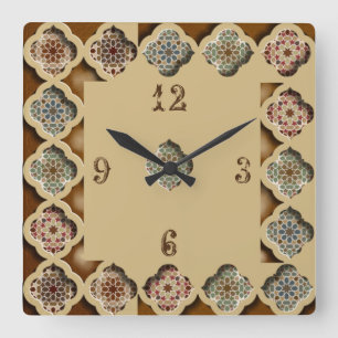 Beautiful caligraphy square wall clock