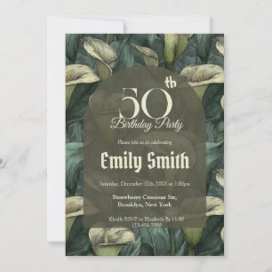 Beautiful Call Lilies Themed Milestone Birthday Invitation