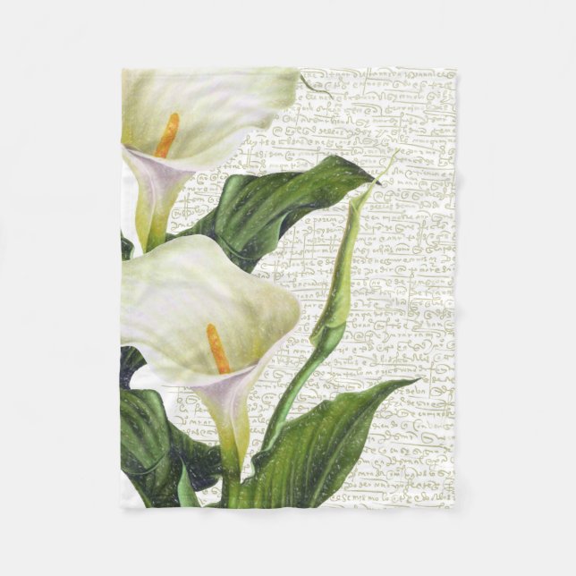 Beautiful Calla Lilies Fleece Blanket (Front)