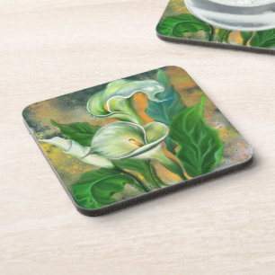 Beautiful Calla Lily Flower Beverage Coaster