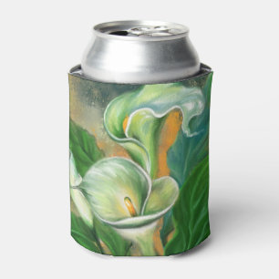 Beautiful Calla Lily Flower - Migned Art Drawing Can Cooler