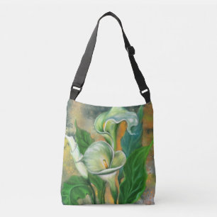 Beautiful Calla Lily Flower - Migned Art Drawing - Crossbody Bag