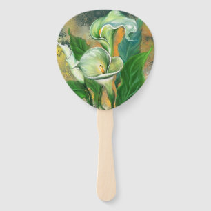 Beautiful Calla Lily Flower - Migned Art Drawing Hand Fan