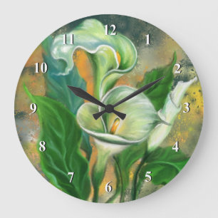Beautiful Calla Lily Flower Wall Clock - Painting