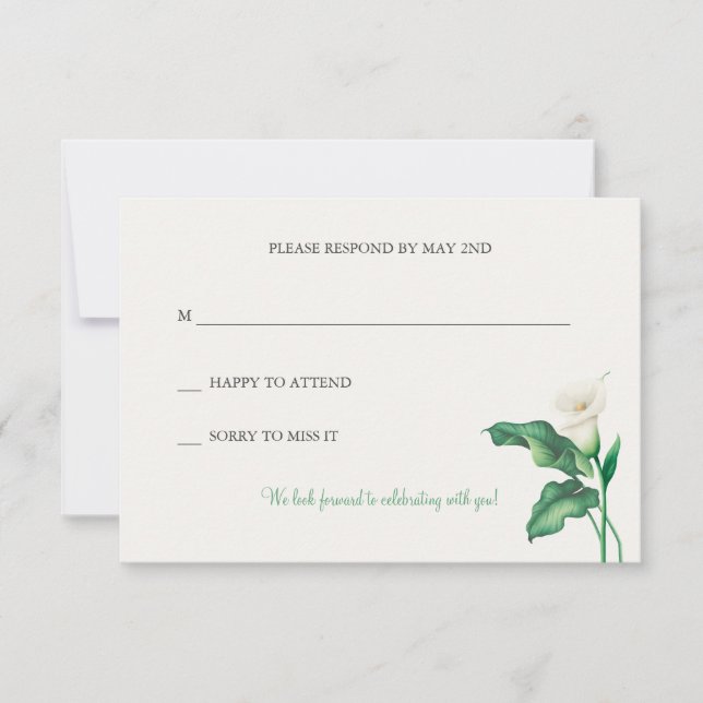 Beautiful Calla Lily RSVP Card (Front)