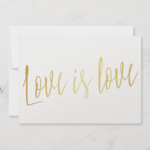 Beautiful calligraphy gold "Love is love"