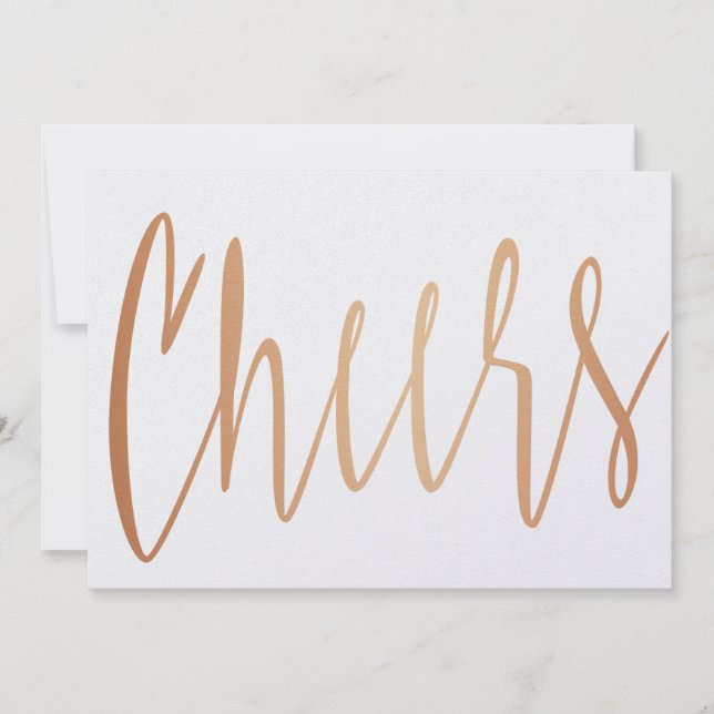 Beautiful calligraphy gold rose "Cheers" (Front)