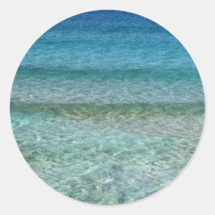 Beautiful Calm Caribbean Sea Classic Round Sticker
