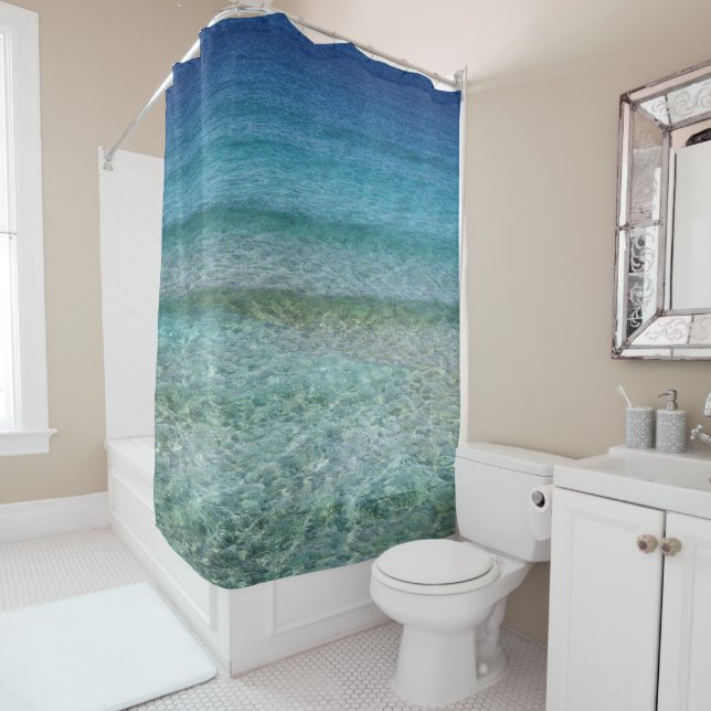 Beautiful Calm Caribbean Sea  Shower Curtain (In Situ)