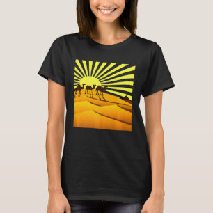 Beautiful Camel Walk Along The Sahara Desert Sun T-Shirt