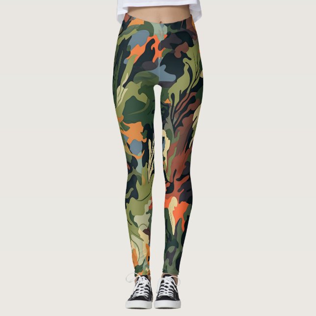 Beautiful camouflage Art Leggings (Front)