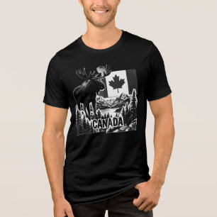 Beautiful Canada. Canadian flag. Canadian moose. Tri-Blend Shirt