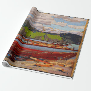 Beautiful Canadian Lake Scene Tom Thomson Bateaux Wrapping Paper