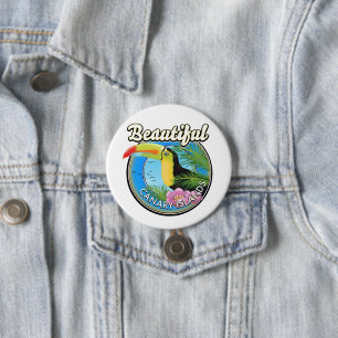 Beautiful Canary islands vintage style logo 7.5 Cm Round Badge
