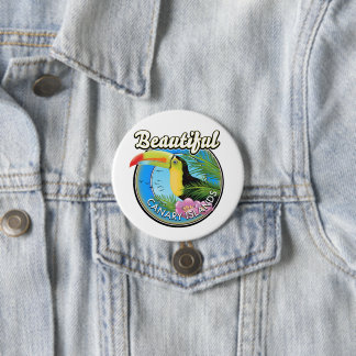 Beautiful Canary islands vintage style logo 7.5 Cm Round Badge