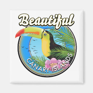 Beautiful Canary islands vintage style logo Magnet