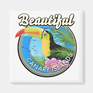 Beautiful Canary islands vintage style logo Magnet