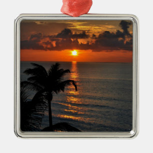 Beautiful Cancun Sunset Metal Tree Decoration