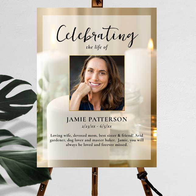 Beautiful Candles, Life Celebration Photo Funeral Poster (Creator Uploaded)